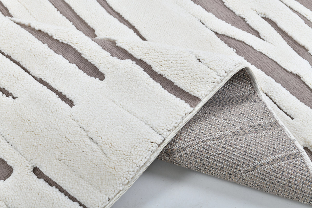 Madu Contemporary Powerloom Rugs - Ivory & Cream