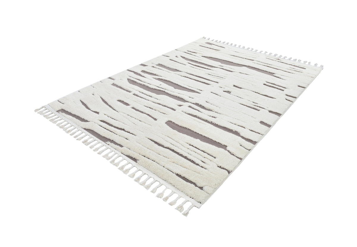 Madu Contemporary Powerloom Rugs - Ivory & Cream