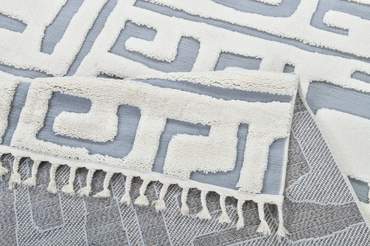Madu Moroccan Inspired Abstract Design - Contemporary Cream & Grey rugs