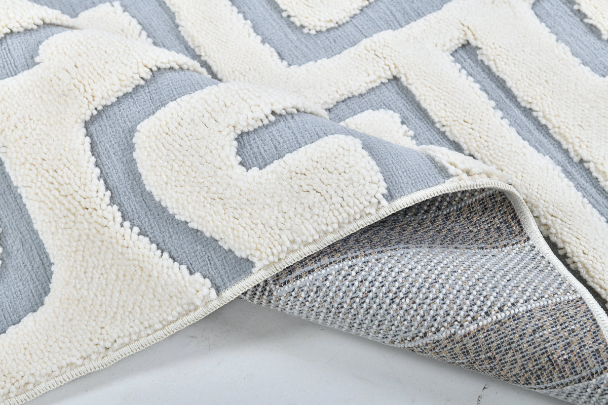 Madu Moroccan Inspired Abstract Design - Contemporary Cream & Grey rugs
