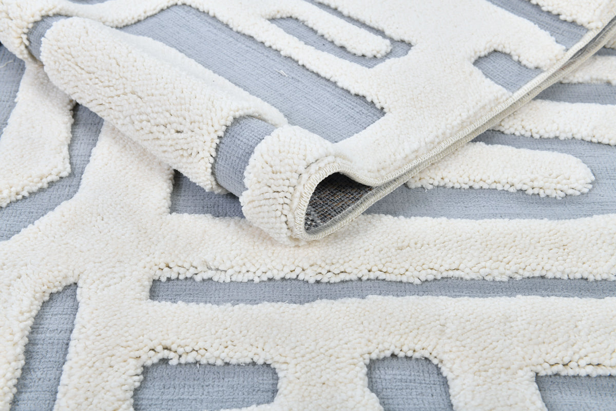 Madu Moroccan Inspired Abstract Design - Contemporary Cream & Grey rugs