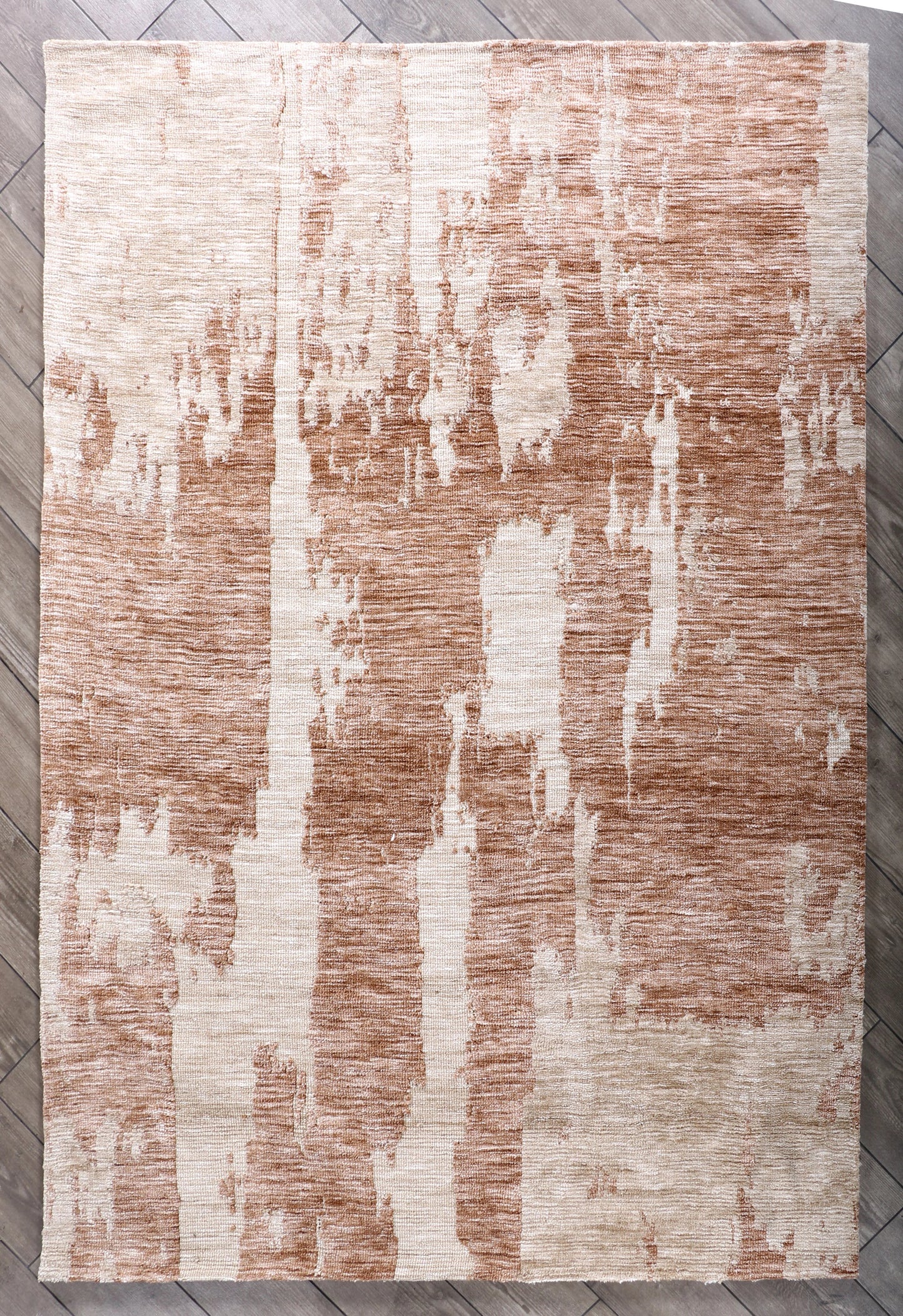Modern High Low Beige Rugs | Textured Pattern