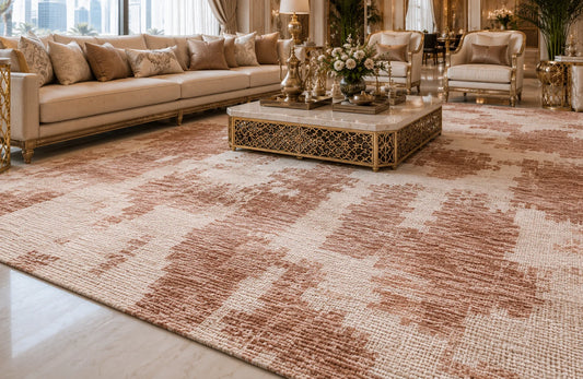 Modern High Low Beige Rugs | Textured Pattern