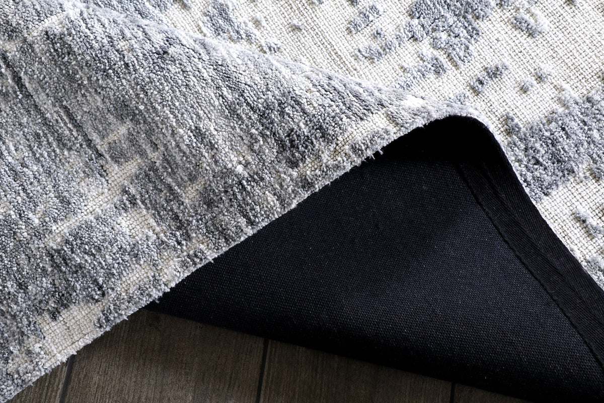 Modern High Low Charcoal Rugs | Abstract Design