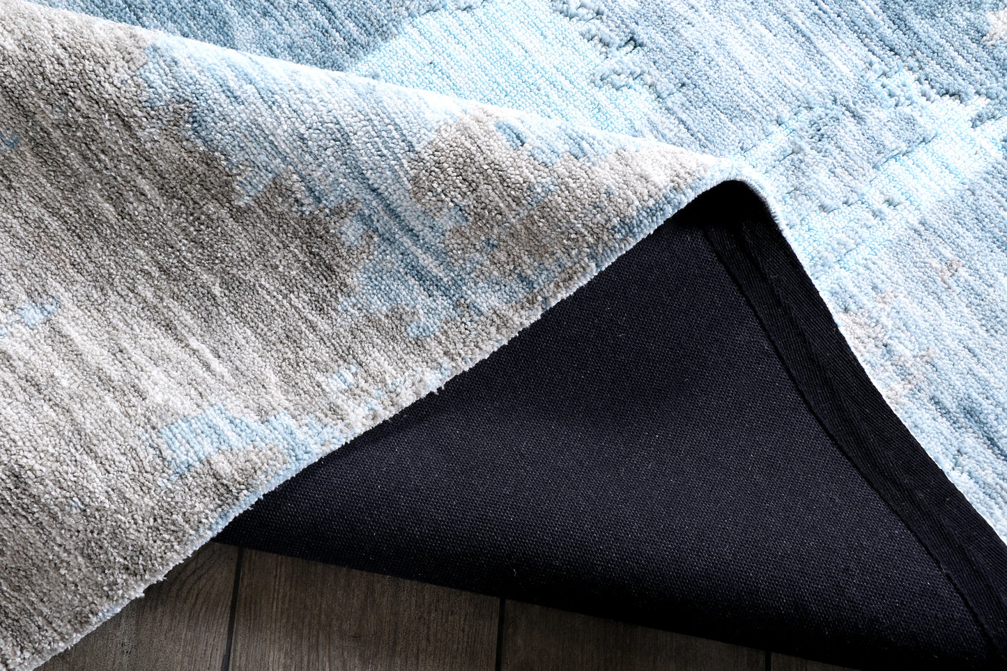Modern High Low Blue Rugs | Abstract Textured Design