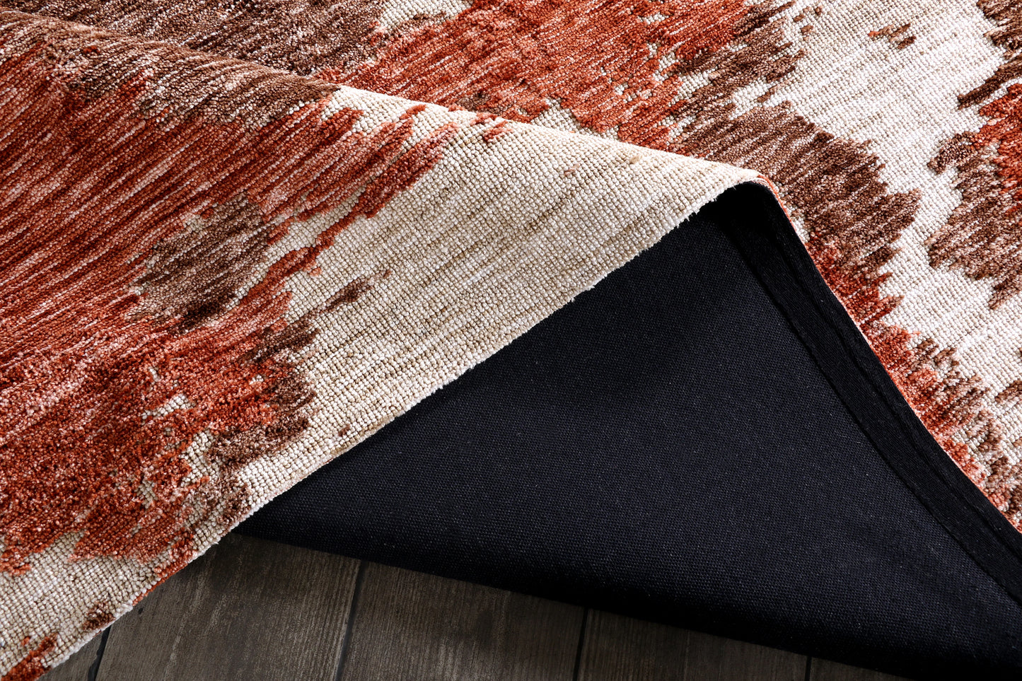 Modern High Low Rust Rugs | Abstract pattern