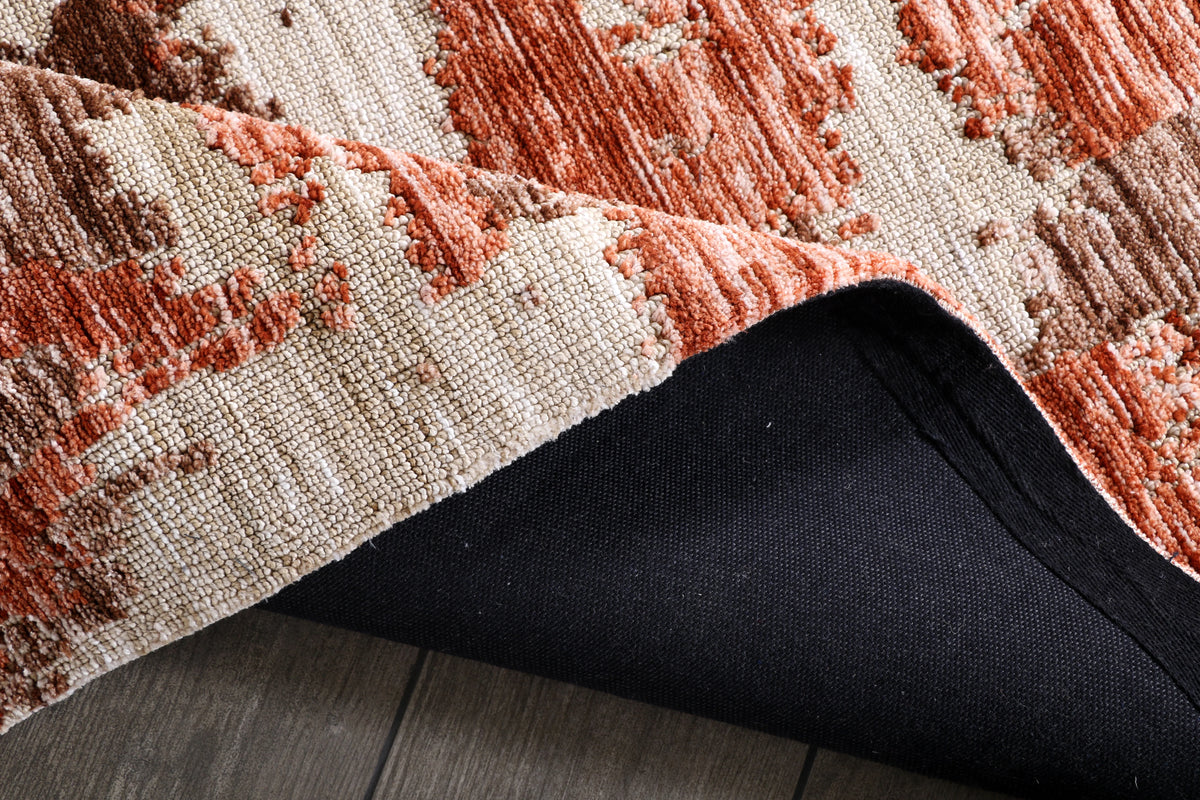 Modern High Low Rust Rugs | Abstract pattern