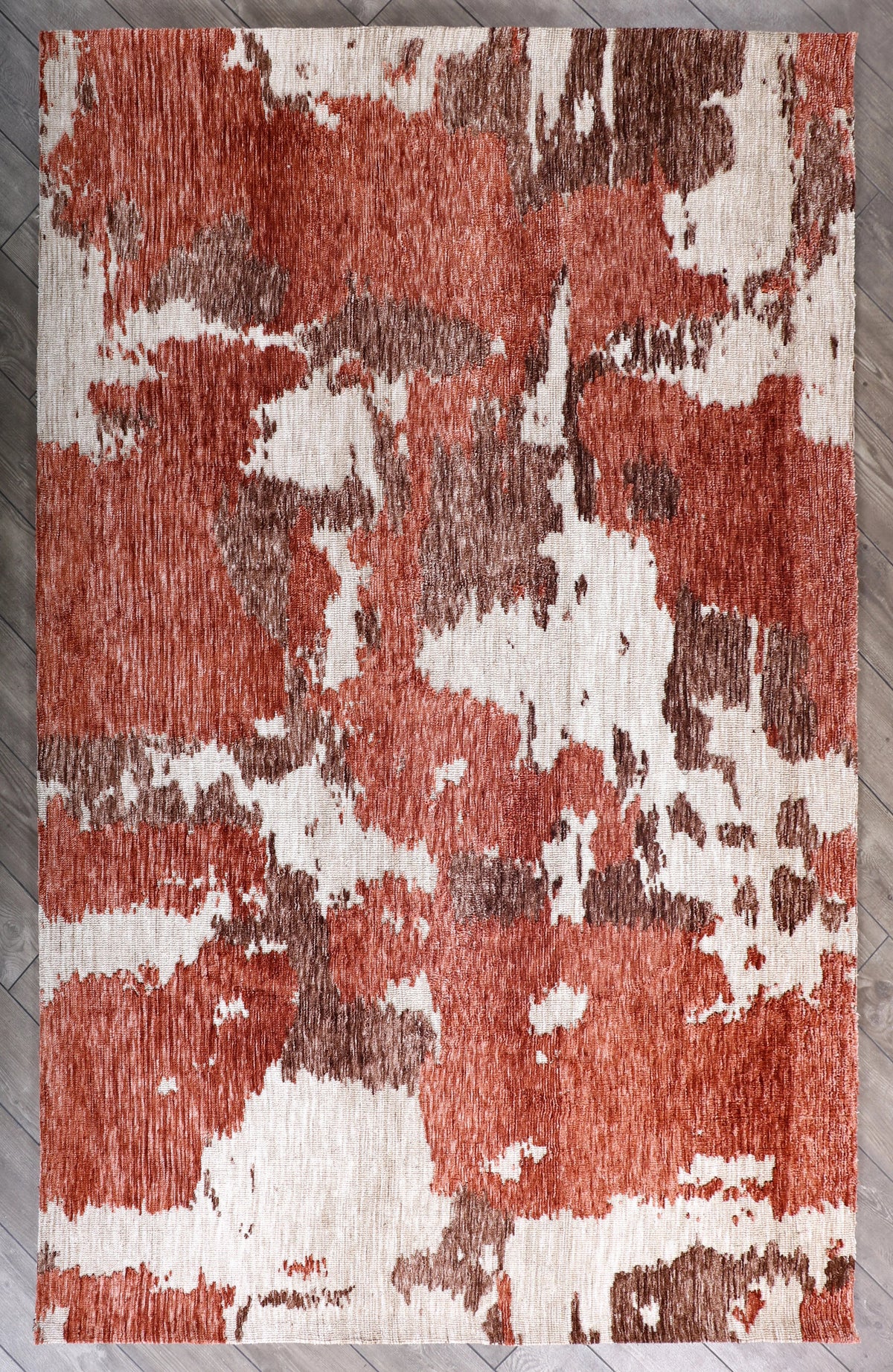 Modern High Low Rust Rugs | Abstract pattern