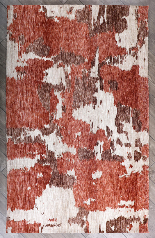 Modern High Low Rust Rugs | Abstract pattern