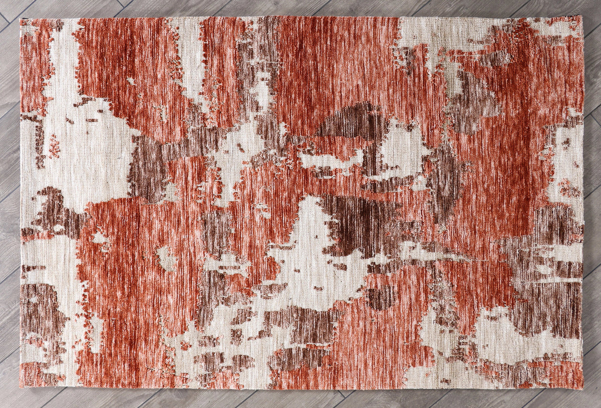 Modern High Low Rust Rugs | Abstract pattern