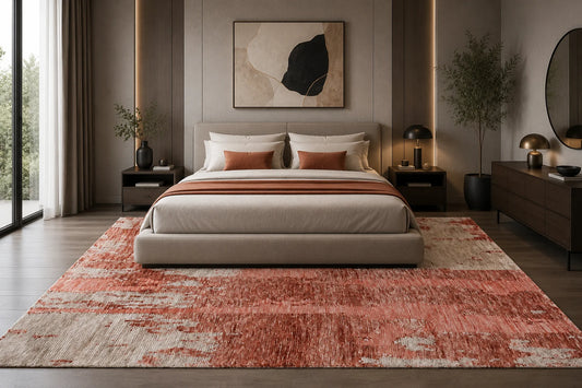 Modern High Low Wine Rugs | Abstract Design