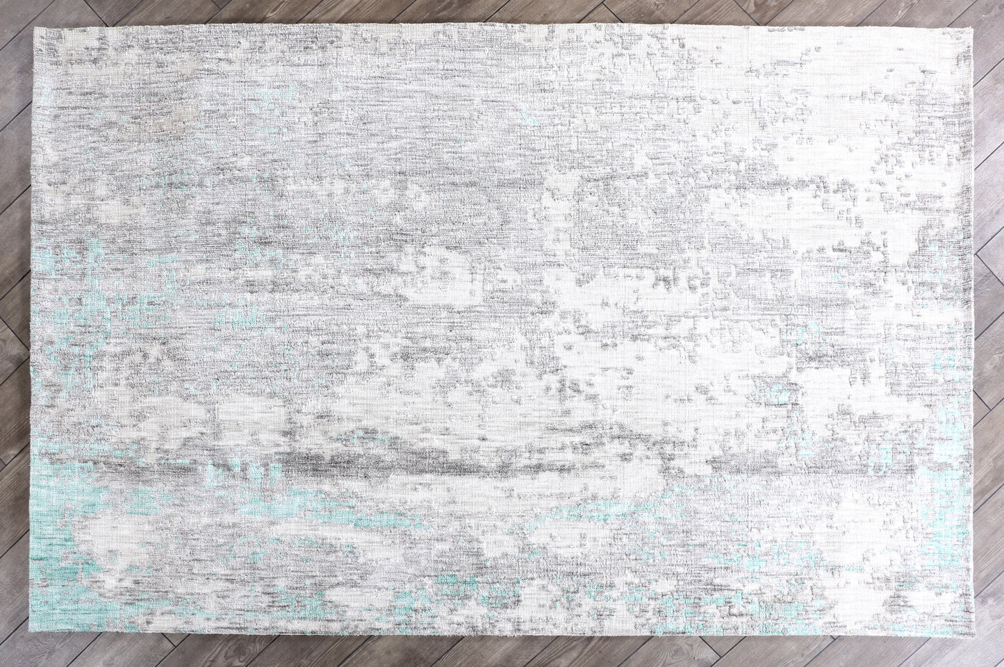 Modern High Low Aqua Rugs | Abstract Design