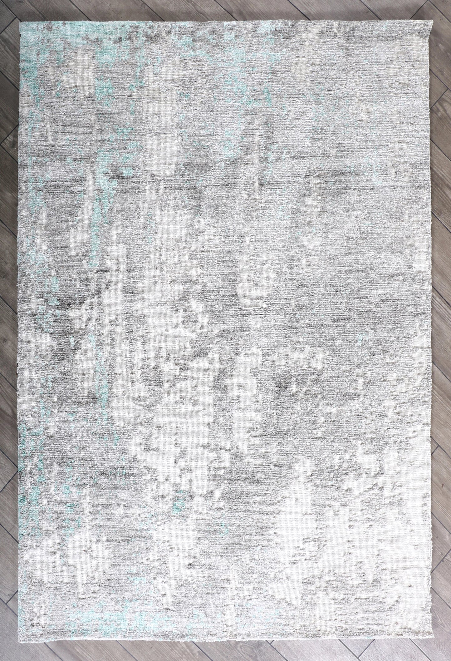 Modern High Low Aqua Rugs | Abstract Design